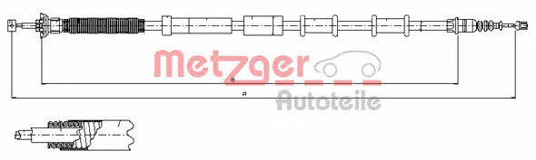 Metzger 12.0721 Трос стояночного тормоза, левый 120721: Отличная цена - Купить в Польше на 2407.PL!