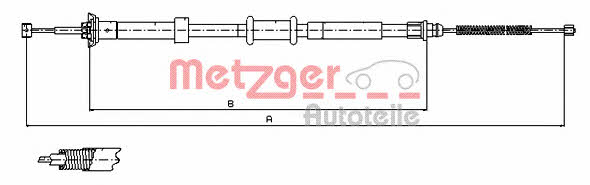 Metzger 12.0764 Трос гальма стоянки, правий 120764: Приваблива ціна - Купити у Польщі на 2407.PL!