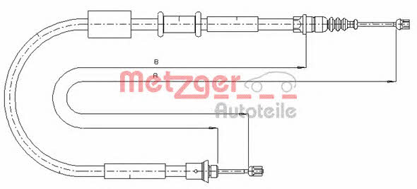 Metzger 1281P4 Cable Pull, parking brake 1281P4: Buy near me in Poland at 2407.PL - Good price!