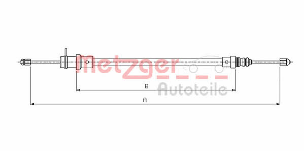 Metzger 491.1 Трос стояночного тормоза 4911: Отличная цена - Купить в Польше на 2407.PL!