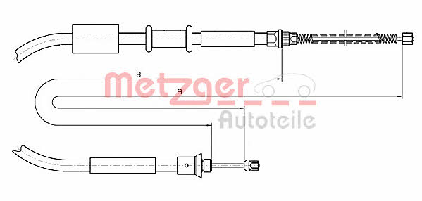 Metzger 1281P2 Трос стояночного тормоза, левый 1281P2: Отличная цена - Купить в Польше на 2407.PL!