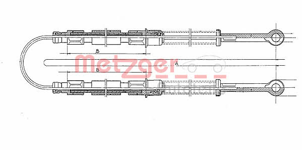 Metzger 12.102E Трос гальма стоянки 12102E: Приваблива ціна - Купити у Польщі на 2407.PL!