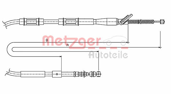 Metzger 17.1445 Трос гальма стоянки 171445: Купити у Польщі - Добра ціна на 2407.PL!