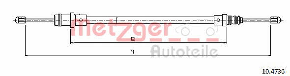 Metzger 10.4736 Трос стояночного тормоза 104736: Отличная цена - Купить в Польше на 2407.PL!