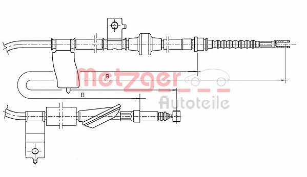 Metzger 17.4017 Трос стояночного тормоза, правый 174017: Отличная цена - Купить в Польше на 2407.PL!