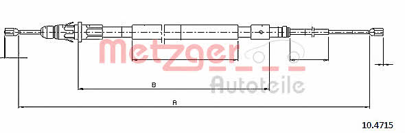 Metzger 10.4715 Трос стояночного тормоза 104715: Отличная цена - Купить в Польше на 2407.PL!