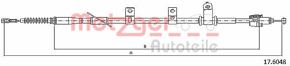 Metzger 17.6048 Parking brake cable left 176048: Buy near me in Poland at 2407.PL - Good price!