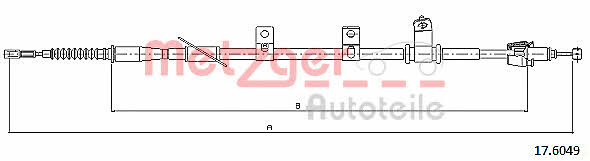 Metzger 17.6049 Cable Pull, parking brake 176049: Buy near me in Poland at 2407.PL - Good price!