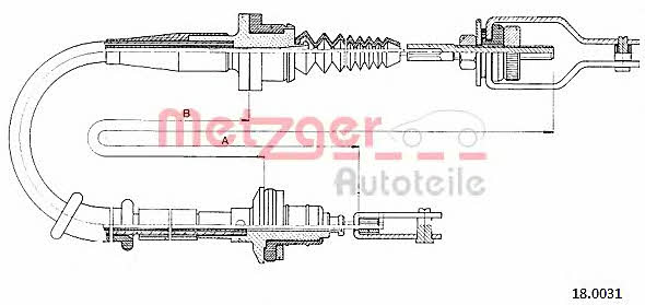 Metzger 18.0031 Clutch cable 180031: Buy near me in Poland at 2407.PL - Good price!