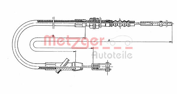 Metzger 18.600 Clutch cable 18600: Buy near me in Poland at 2407.PL - Good price!