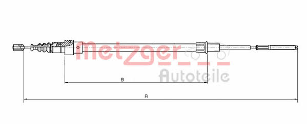 Metzger 19.105E Cable Pull, parking brake 19105E: Buy near me in Poland at 2407.PL - Good price!