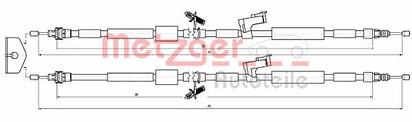 Metzger 10.5452 Cable Pull, parking brake 105452: Buy near me in Poland at 2407.PL - Good price!