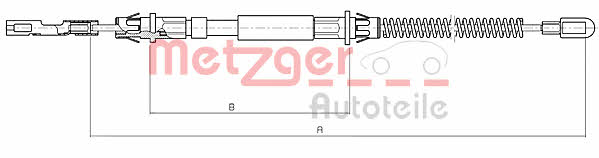 Metzger 10.5972 Parking brake cable, right 105972: Buy near me in Poland at 2407.PL - Good price!