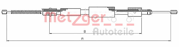 Metzger 10.6027 Parking brake cable left 106027: Buy near me in Poland at 2407.PL - Good price!
