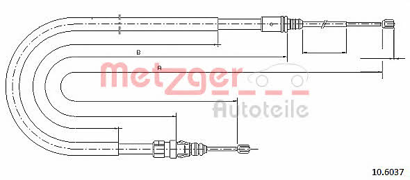 Metzger 10.6037 Трос стояночного тормоза 106037: Отличная цена - Купить в Польше на 2407.PL!