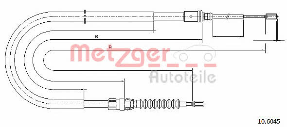 Metzger 10.6045 Cable Pull, parking brake 106045: Buy near me in Poland at 2407.PL - Good price!