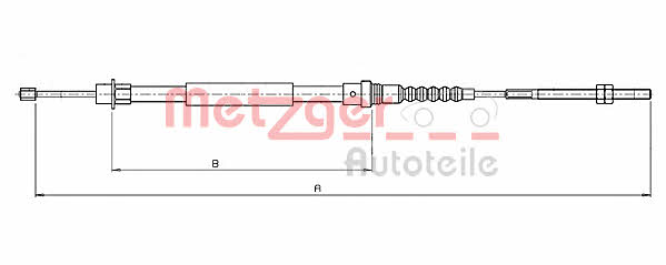 Metzger 10.6216 Трос стояночного тормоза, правый 106216: Отличная цена - Купить в Польше на 2407.PL!