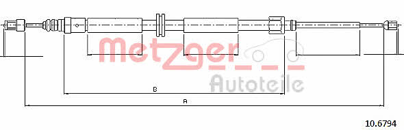 Metzger 10.6794 Cable Pull, parking brake 106794: Buy near me in Poland at 2407.PL - Good price!