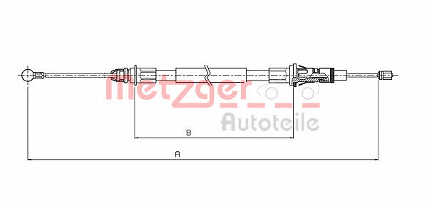 Metzger 10.6854 Cable Pull, parking brake 106854: Buy near me in Poland at 2407.PL - Good price!