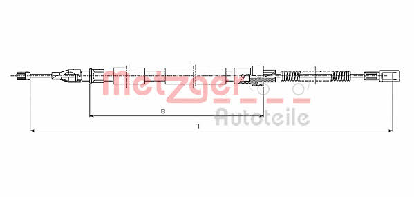 Metzger 10.7382 Parking brake cable left 107382: Buy near me in Poland at 2407.PL - Good price!