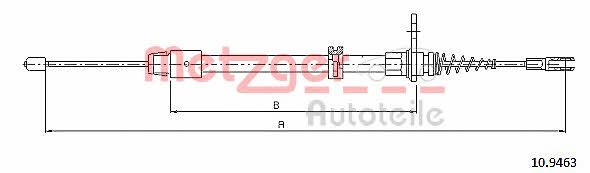 Metzger 10.9463 Cable Pull, parking brake 109463: Buy near me in Poland at 2407.PL - Good price!