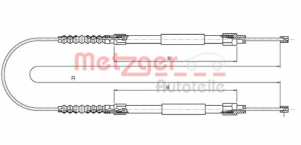 Metzger 1171.11 Трос стояночного тормоза 117111: Отличная цена - Купить в Польше на 2407.PL!