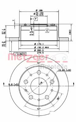 Metzger 14932 Brake disc 14932: Buy near me in Poland at 2407.PL - Good price!