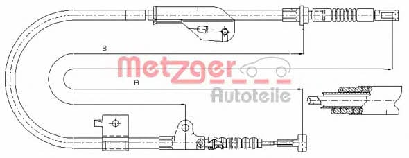 Metzger 17.0236 Cable Pull, parking brake 170236: Buy near me in Poland at 2407.PL - Good price!