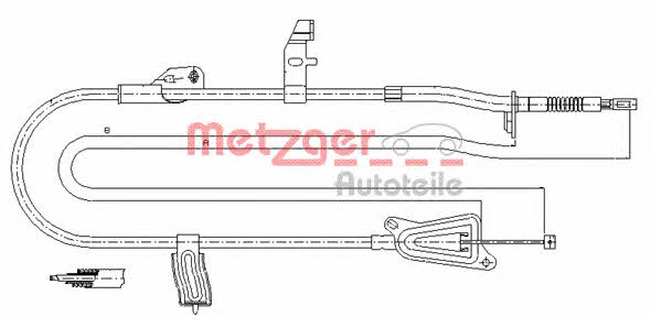 Metzger 17.0247 Parking brake cable left 170247: Buy near me in Poland at 2407.PL - Good price!
