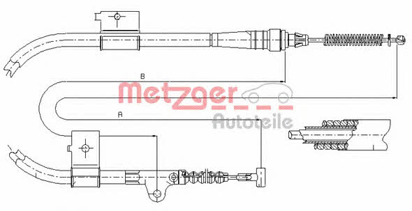 Metzger 17.0332 Cable Pull, parking brake 170332: Buy near me in Poland at 2407.PL - Good price!