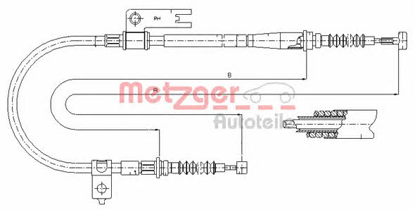 Metzger 17.0595 Cable Pull, parking brake 170595: Buy near me in Poland at 2407.PL - Good price!