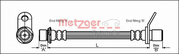 Metzger 4112172 Przewód hamulcowy elastyczny 4112172: Dobra cena w Polsce na 2407.PL - Kup Teraz!
