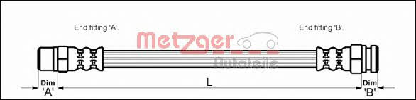 Metzger 4112520 Brake Hose 4112520: Buy near me in Poland at 2407.PL - Good price!