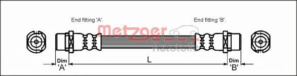 Metzger 4112828 Brake Hose 4112828: Buy near me in Poland at 2407.PL - Good price!