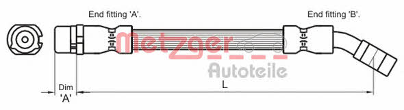 Metzger 4112834 Brake Hose 4112834: Buy near me in Poland at 2407.PL - Good price!