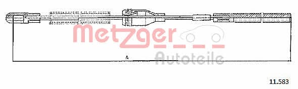 Metzger 11.583 Parking brake cable left 11583: Buy near me in Poland at 2407.PL - Good price!