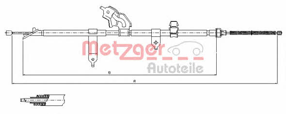 Metzger 17.1080 Cable Pull, parking brake 171080: Buy near me in Poland at 2407.PL - Good price!