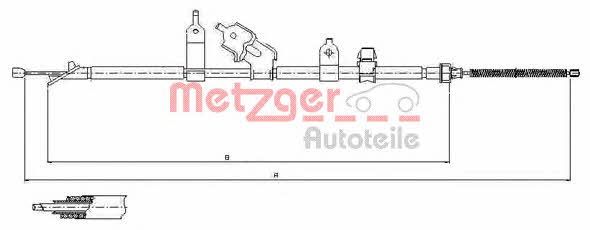 Metzger 17.1081 Cable Pull, parking brake 171081: Buy near me in Poland at 2407.PL - Good price!