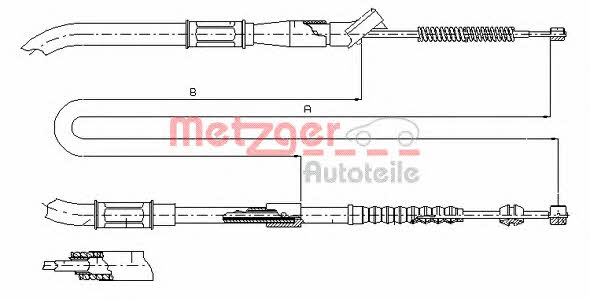 Metzger 17.1297 Cable Pull, parking brake 171297: Buy near me in Poland at 2407.PL - Good price!