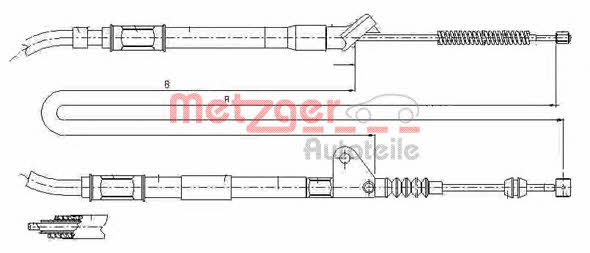 Metzger 17.1416 Cable Pull, parking brake 171416: Buy near me in Poland at 2407.PL - Good price!