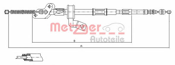 Metzger 17.1551 Cable Pull, parking brake 171551: Buy near me in Poland at 2407.PL - Good price!
