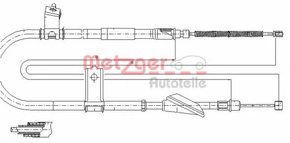 Metzger 17.2515 Cable Pull, parking brake 172515: Buy near me in Poland at 2407.PL - Good price!