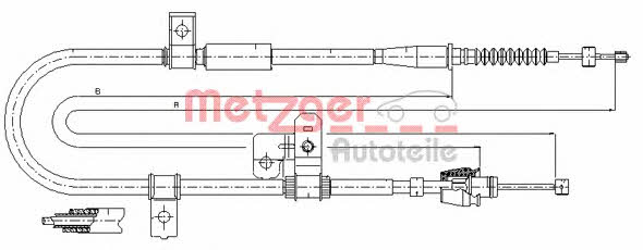 Metzger 17.2524 Parking brake cable left 172524: Buy near me in Poland at 2407.PL - Good price!