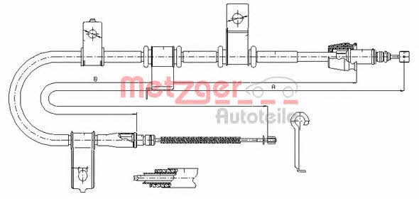 Metzger 17.2541 Cable Pull, parking brake 172541: Buy near me in Poland at 2407.PL - Good price!