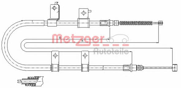 Metzger 17.3505 Cable Pull, parking brake 173505: Buy near me in Poland at 2407.PL - Good price!