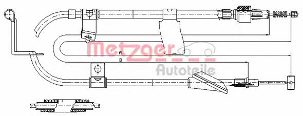 Metzger 17.5036 Трос стояночного тормоза 175036: Отличная цена - Купить в Польше на 2407.PL!