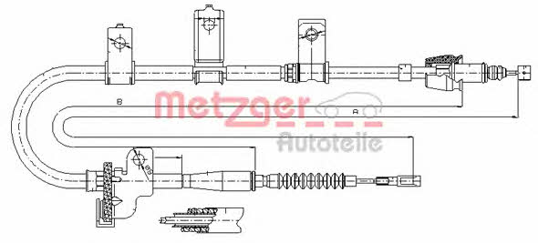 Metzger 17.6020 Трос стояночного тормоза, правый 176020: Отличная цена - Купить в Польше на 2407.PL!