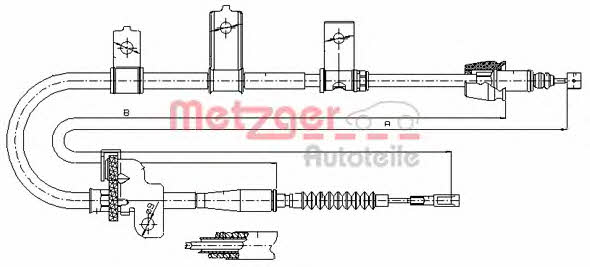 Metzger 17.6021 Трос стояночного тормоза, левый 176021: Отличная цена - Купить в Польше на 2407.PL!