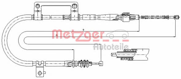 Metzger 17.6041 Трос стояночного тормоза 176041: Отличная цена - Купить в Польше на 2407.PL!
