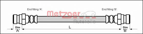 Metzger 4114052 Przewód hamulcowy elastyczny 4114052: Dobra cena w Polsce na 2407.PL - Kup Teraz!